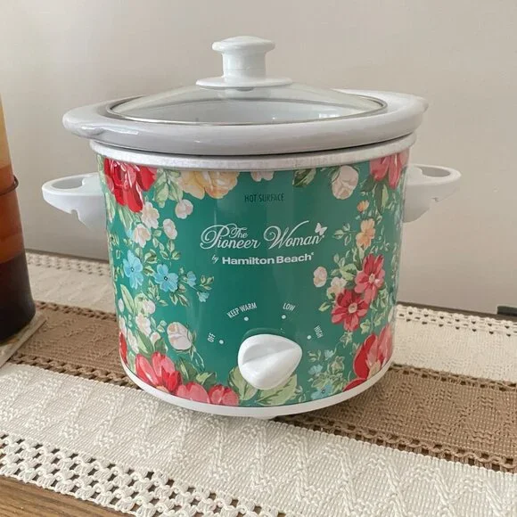 Vintage Floral Pioneer Woman Mini Crock Pots Slow Cooker Pioneer